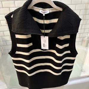 Woman’s S black and white sweater vest. Brand new, WeWoreWhat